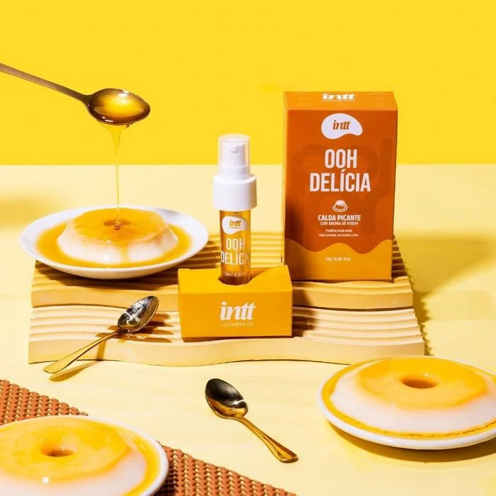 Ooh Delícia Calda Beijável Com Efeito Picante De Sabor De Pudim 11G