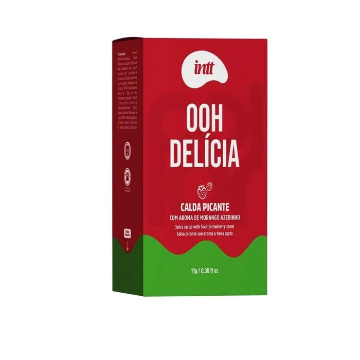 Ooh Delícia Calda Beijável Com Efeito Picante De Sabor De Morango Azedinho 11G