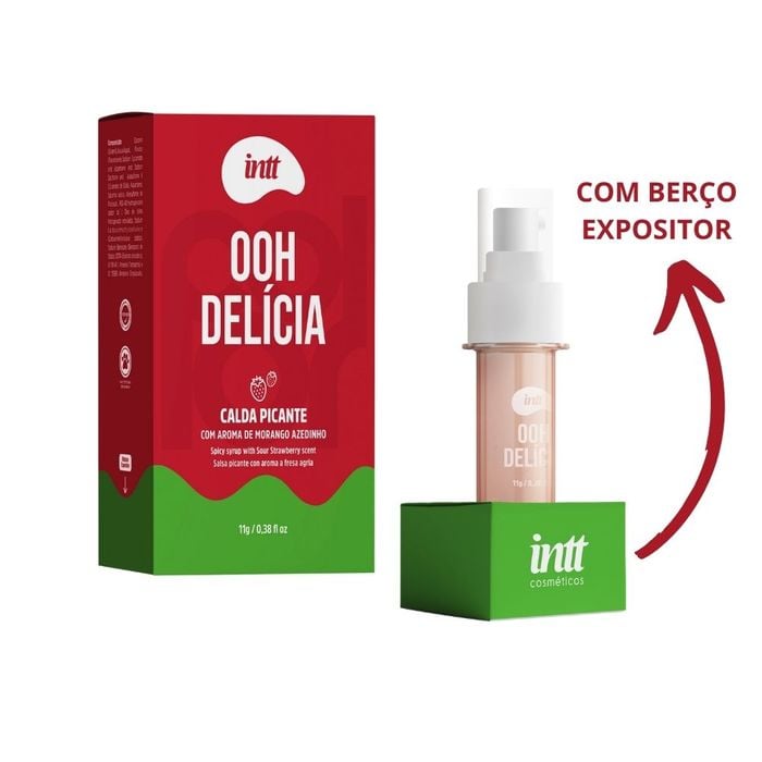 Ooh Delícia Calda Beijável Com Efeito Picante De Sabor De Morango Azedinho 11G