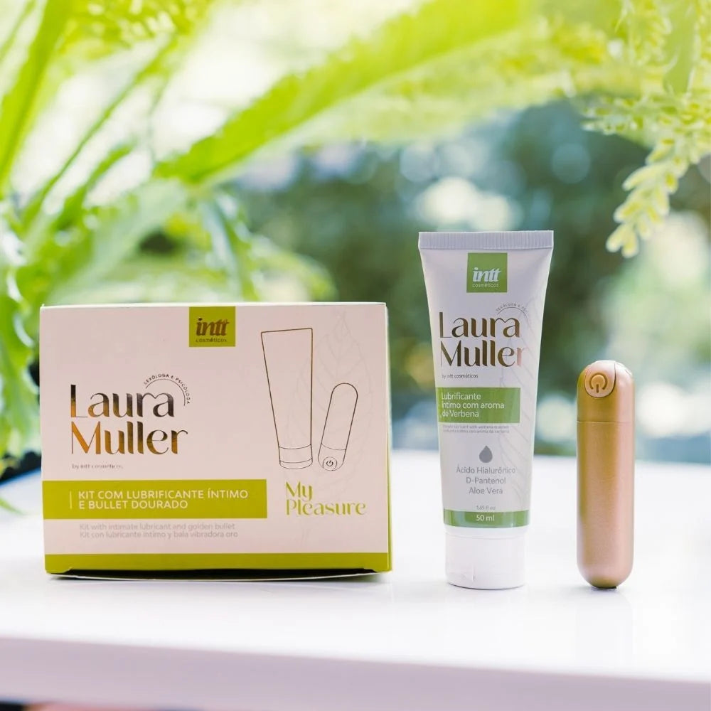 Kit My Pleasure By Laura Muller Bullet Dourado 9 Intensidades E Lubrificante Íntimo 50G