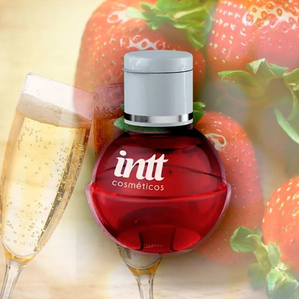Fruit Sexy Morango Com Champagne Gel Beijável Com Efeito Quente 40G