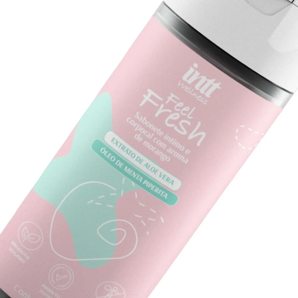 Feel Fresh Sabonete Íntimo E Corporal Com Aroma De Morango Intt Wellness 100Ml