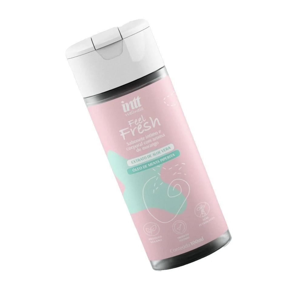 Feel Fresh Sabonete Íntimo E Corporal Com Aroma De Morango Intt Wellness 100Ml
