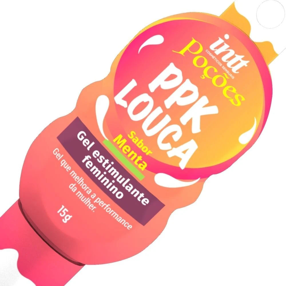 Poção Ppk Louca Gel Funcional Feminino Com Efeito Quente E Vibratório Com Aroma De Menta 15G