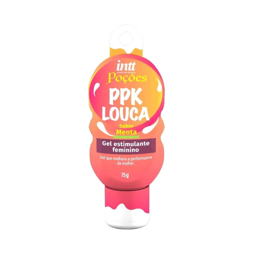 Poção Ppk Louca Gel Funcional Feminino Com Efeito Quente E Vibratório Com Aroma De Menta 15G