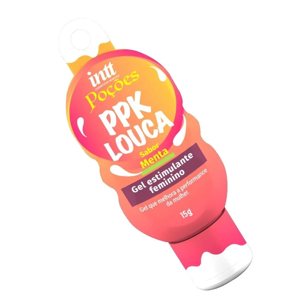 Poção Ppk Louca Gel Funcional Feminino Com Efeito Quente E Vibratório Com Aroma De Menta 15G