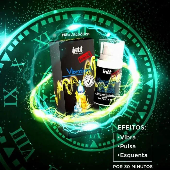 Vibration Power Vodka Com Energético Gel Com Efeito De Vibração, Pulsação E Aquecimento 17Ml