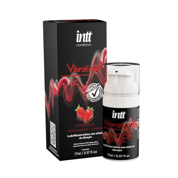 Vibration Morango Gel Com Efeito De Vibração, Pulsação E Aquecimento 17Ml