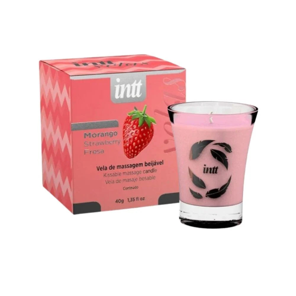 Vela De Massagem Beijável Morango 40G