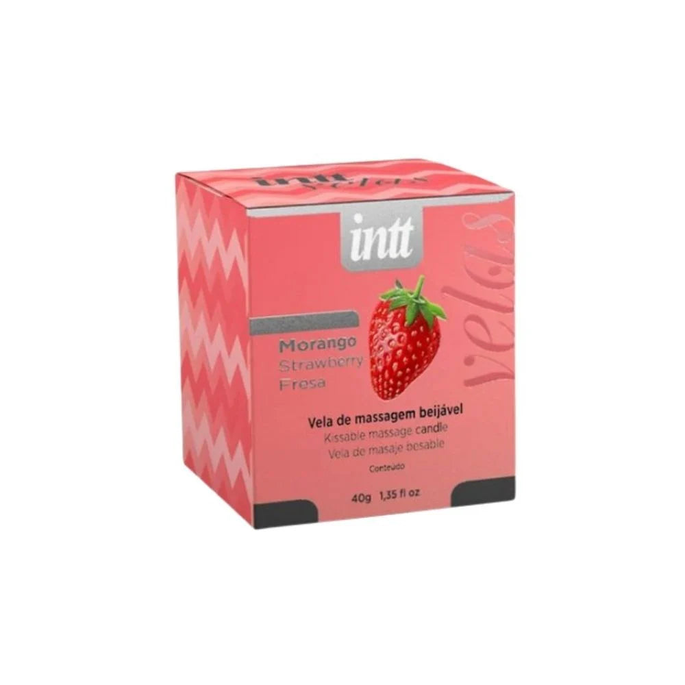 Vela De Massagem Beijável Morango 40G