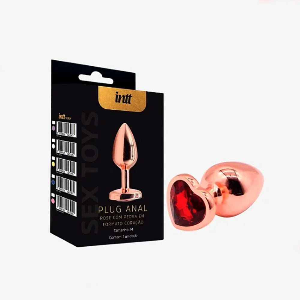 Plug Anal Rose Intt Tamanho G Com Base De Coração
