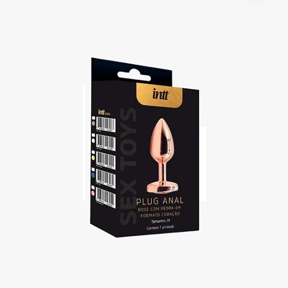 Plug Anal Rose Intt Tamanho G Com Base De Coração