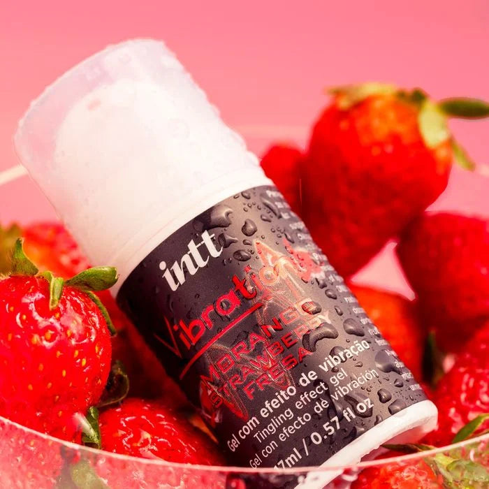 Vibration Morango Gel Com Efeito De Vibração, Pulsação E Aquecimento 17Ml